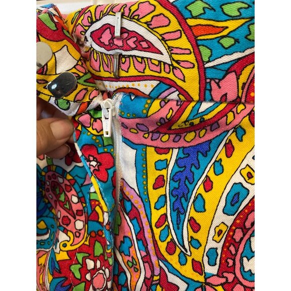 Attyre New York Womens Paisley‎ Floral Scallop Hem Shorts Size 18 Cotton Blend - Picture 5 of 7